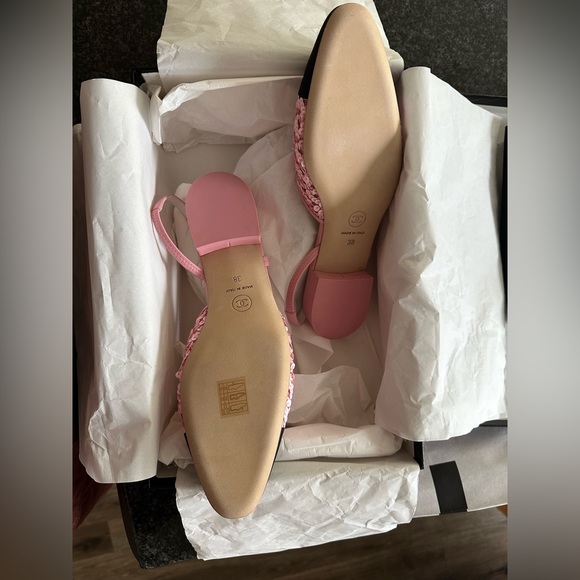 (Sold) Chanel slingbacks glitter pink and black 38 new - Picture 5 of 10